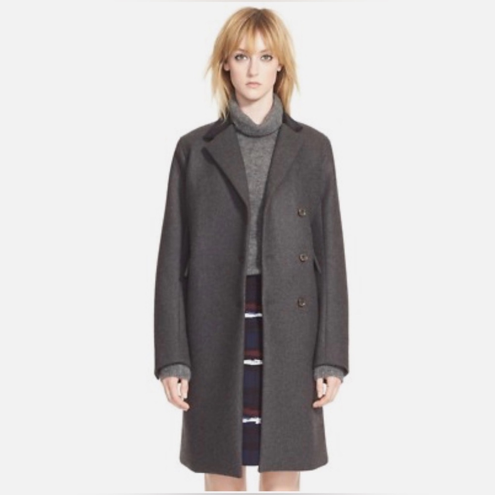 NWT Marc by Marc Jacobs 'Norman' Bonded Wool Coat CAVIAR GREY MELANGE, Sz 2 $858
